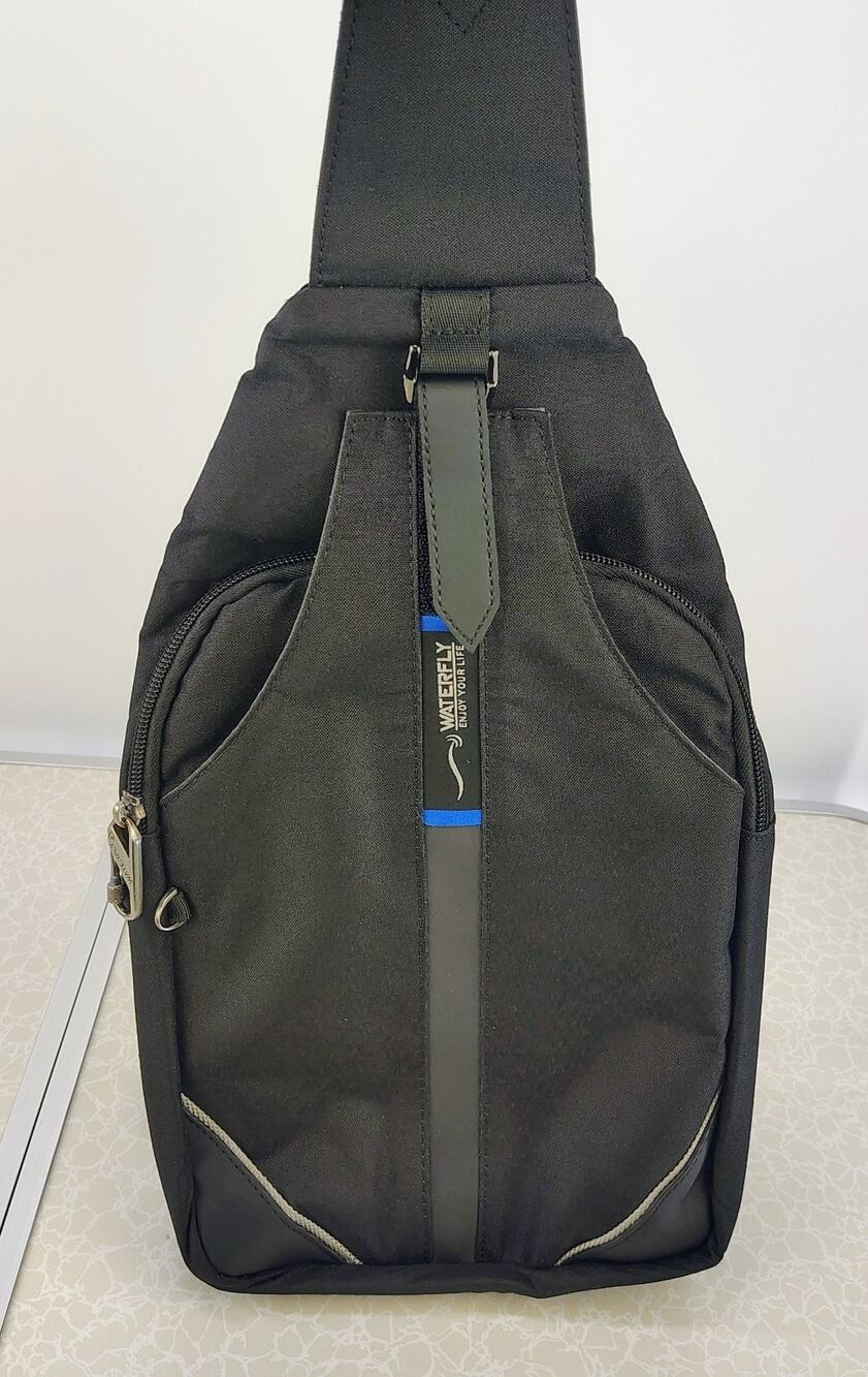 WATERFLY Crossbody Sling Bag Backpack Black Anti Theft Shoulder Chest Daypack